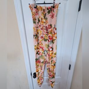 Jolie & Joy Floral Strapless Jumpsuit